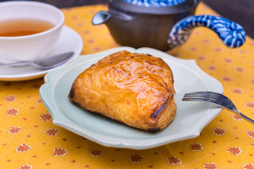 Sweet apple pie at tea time