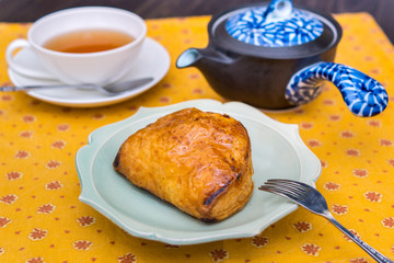 Sweet apple pie at tea time