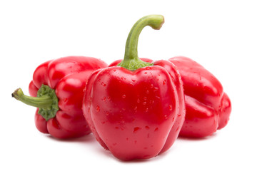 Red sweet peppers. Fresh red peppers