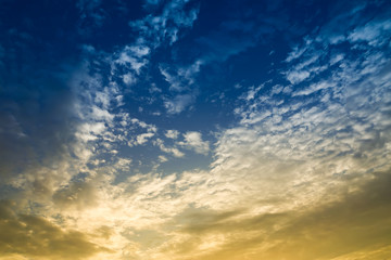 Two tone sky color with clouds.