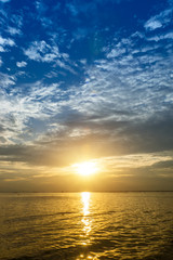 Naklejka na ściany i meble Sunset sky on the lake in south of Thailand., unfocused image.