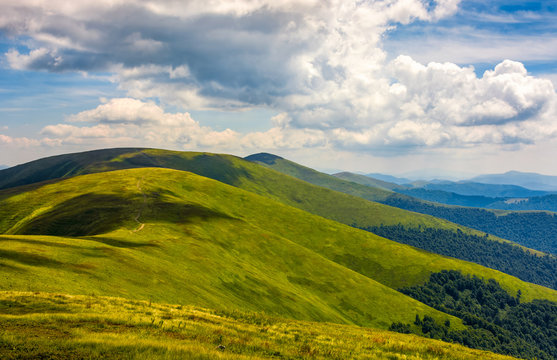 rolling hillsides of Carpathian mountain ridge