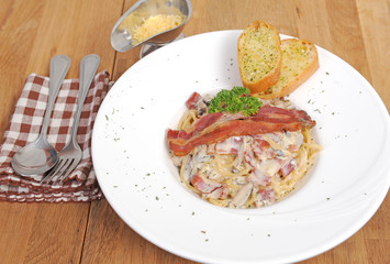 paghetti Carbonara with bacon