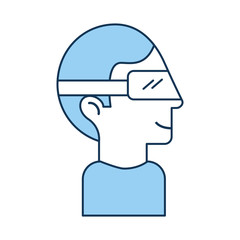 Man with virtual reality glasses vector illustration design