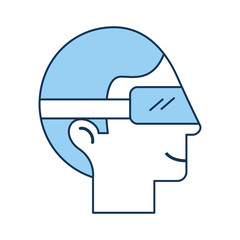Man with virtual reality glasses vector illustration design