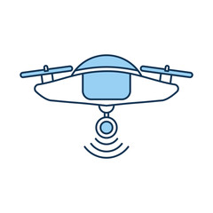 drone flying technology with camera vector illustration design