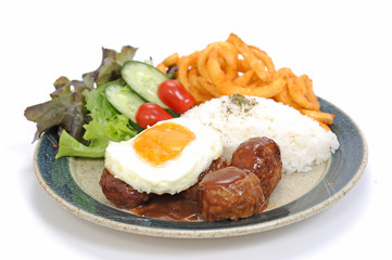 meatball rice and egg