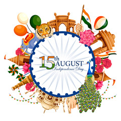 Indian tricolor background for 15th August Happy Independence Day of India
