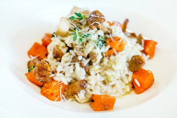 risotto with pumpkin and chanterelles © Maksim Shebeko