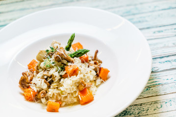risotto with pumpkin and chanterelles