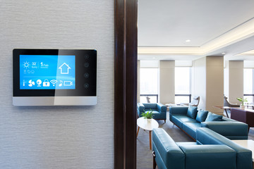 smart screen in modern living room