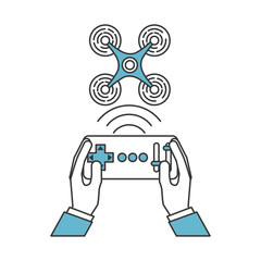 hands human with Drone remote control icon vector illustration design