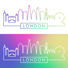 London skyline. Colorful linear style. Editable vector file.