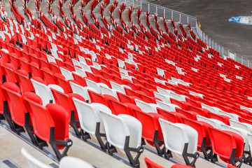 Fototapeta premium red and white stadium seat
