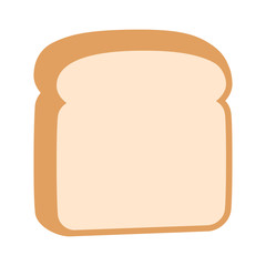 A slice of sliced white bread flat color vector icon for food apps and websites