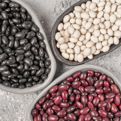 Mixed of black, red and white beans