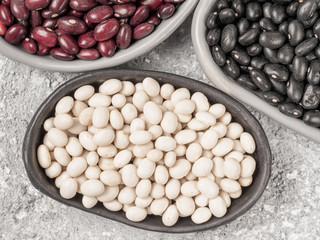 Mixed of black, red and white beans