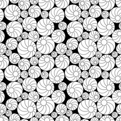 Black and white seamless pattern with balls
