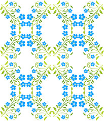 Blue flowers seamless pattern