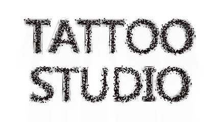Tattoo salon text on white background