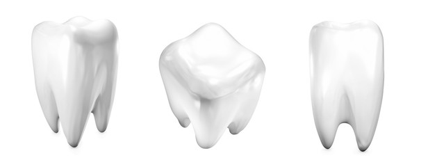 White healthy tooth isolated on white background