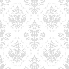 Oriental classic light silver pattern. Seamless abstract background with repeating elements. Orient background