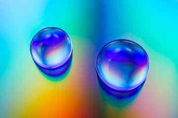 water drops on colorful background
