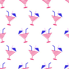 Obraz premium Cocktails summer seamless pattern
