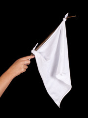 Hand with white flag