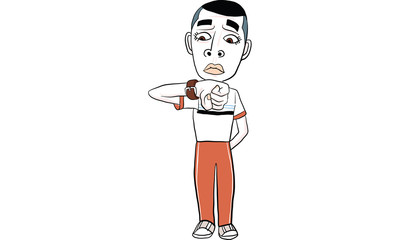 man in action cartoon