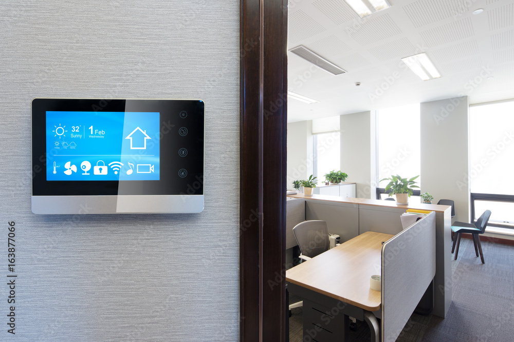 Sticker smart screen in modern office