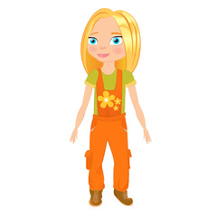 A girl in the shape of a plumber