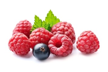 Fresh raspberries and currants