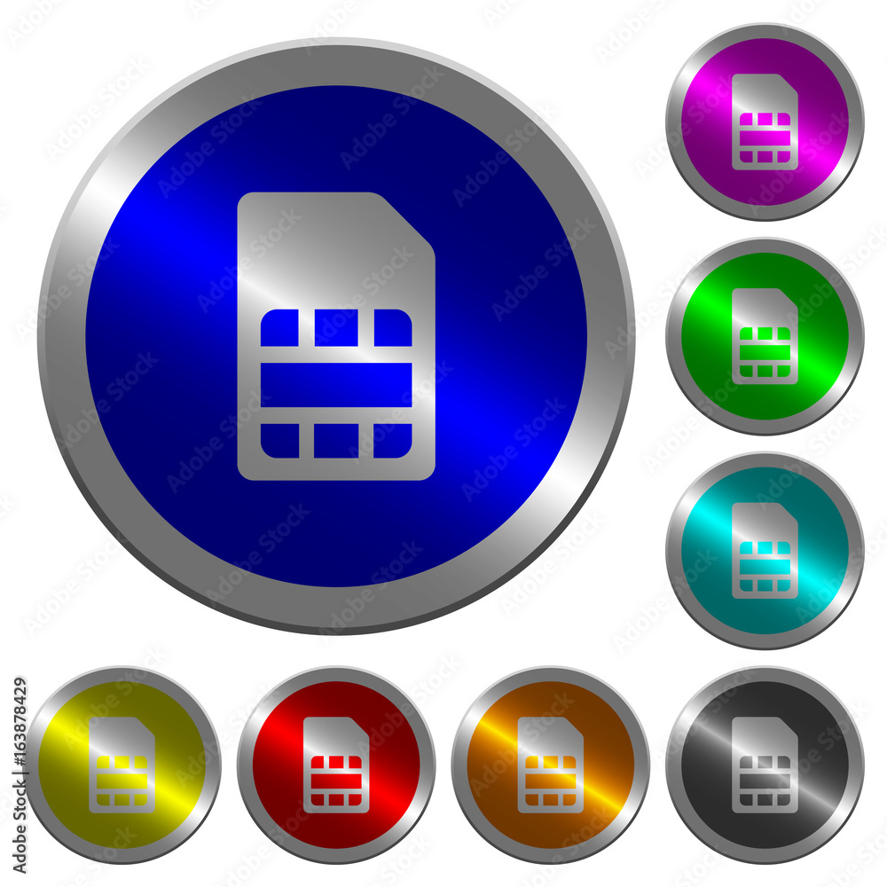 Poster sim card luminous coin-like round color buttons