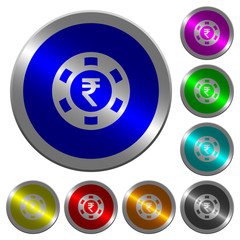 Indian Rupee casino chip luminous coin-like round color buttons