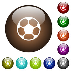 Soccer ball color glass buttons