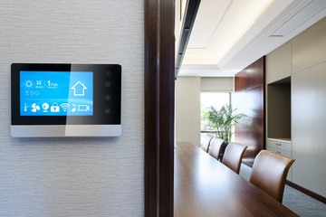smart screen in modern meeting room