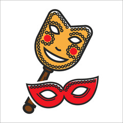 Different vintage masks for carnival