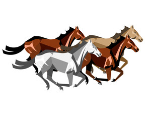 Horses in different colors