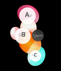 Glossy glass circle banner design template