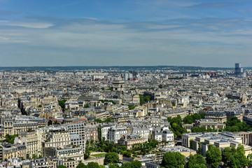 Fototapeta na wymiar Aerial View of Paris, France