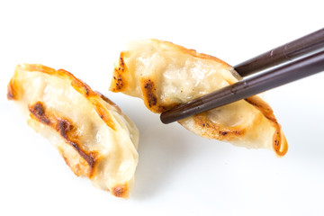 Fresh Gyoza isolated on white background