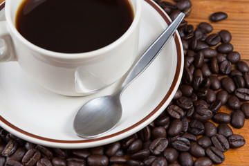 Coffee on wooden table