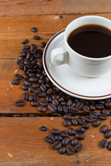Coffee on wooden table