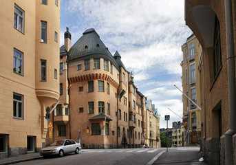 Fototapeta na wymiar Katajanokka district of Helsinki