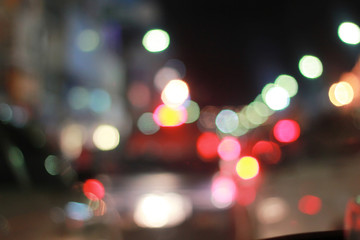 blur light background on the road