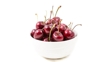 Cherries isolated on white background