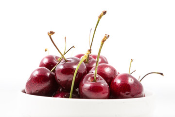 Cherries isolated on white background