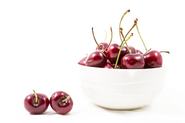 Cherries isolated on white background