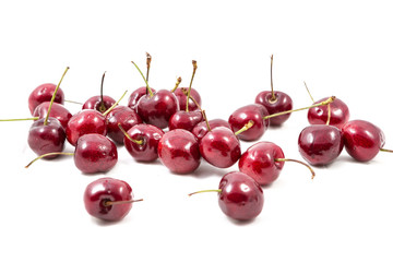 Cherries isolated on white background